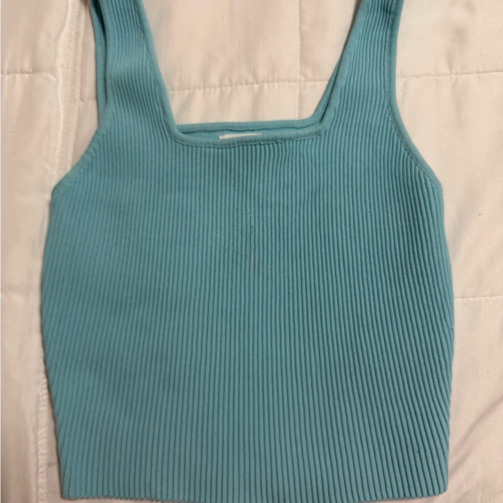 Cotton On Light Blue Ribbed Tank Top